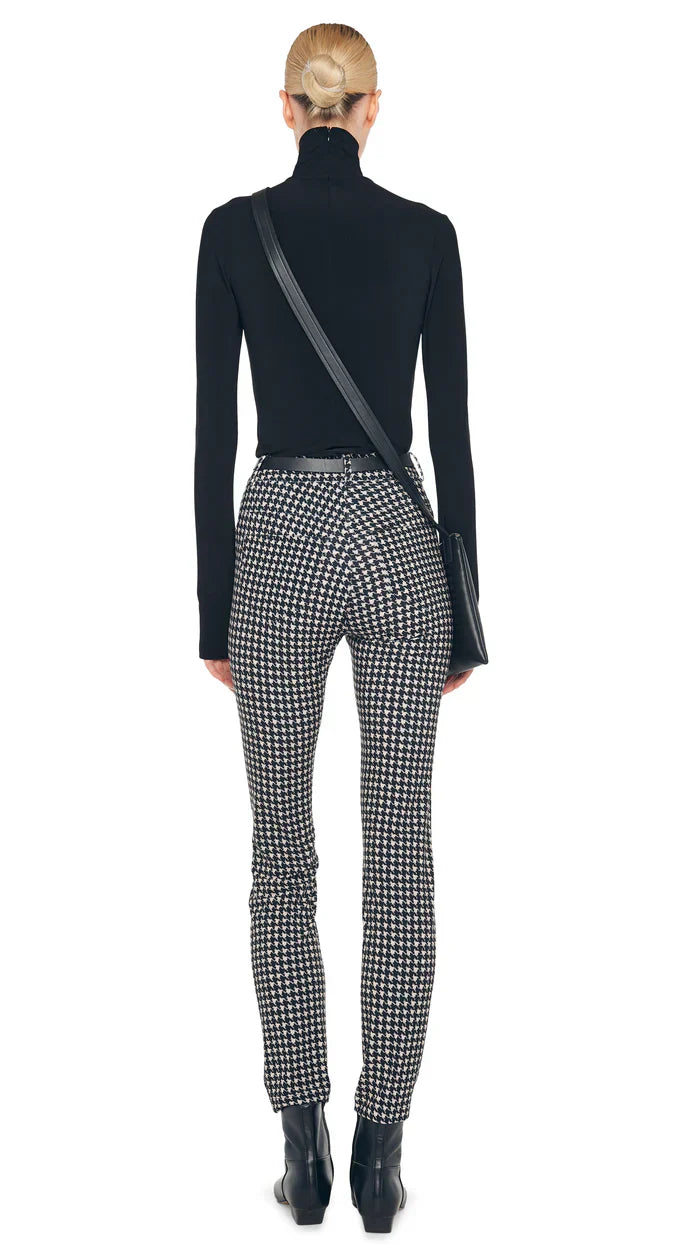 Slim Fit Long Sleeve Turtle Top - Black