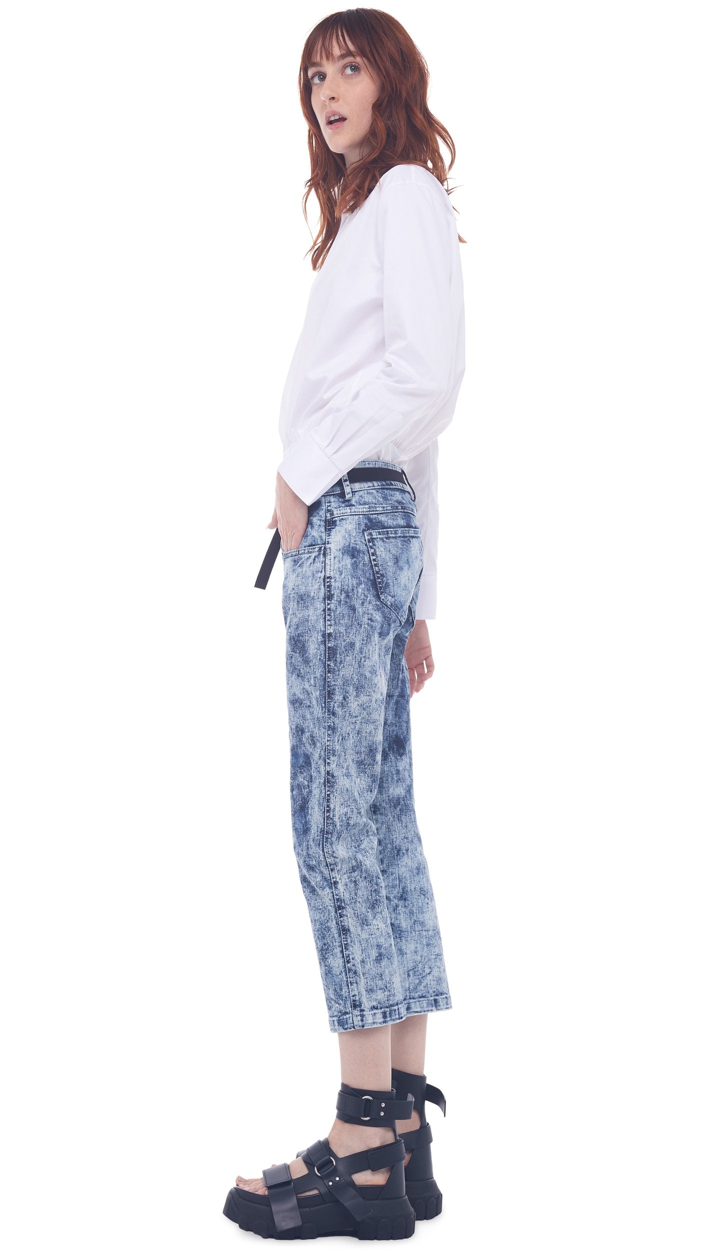 Boyfriend Shirt Bodysuit - White