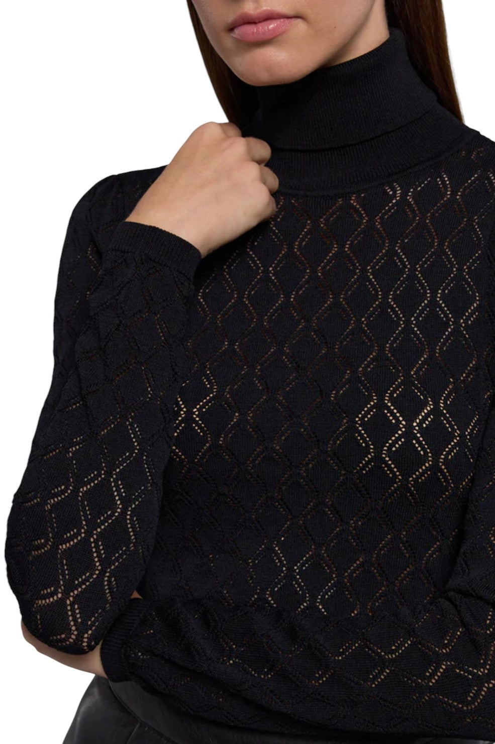 Natasha Pointelle Sweater - Black