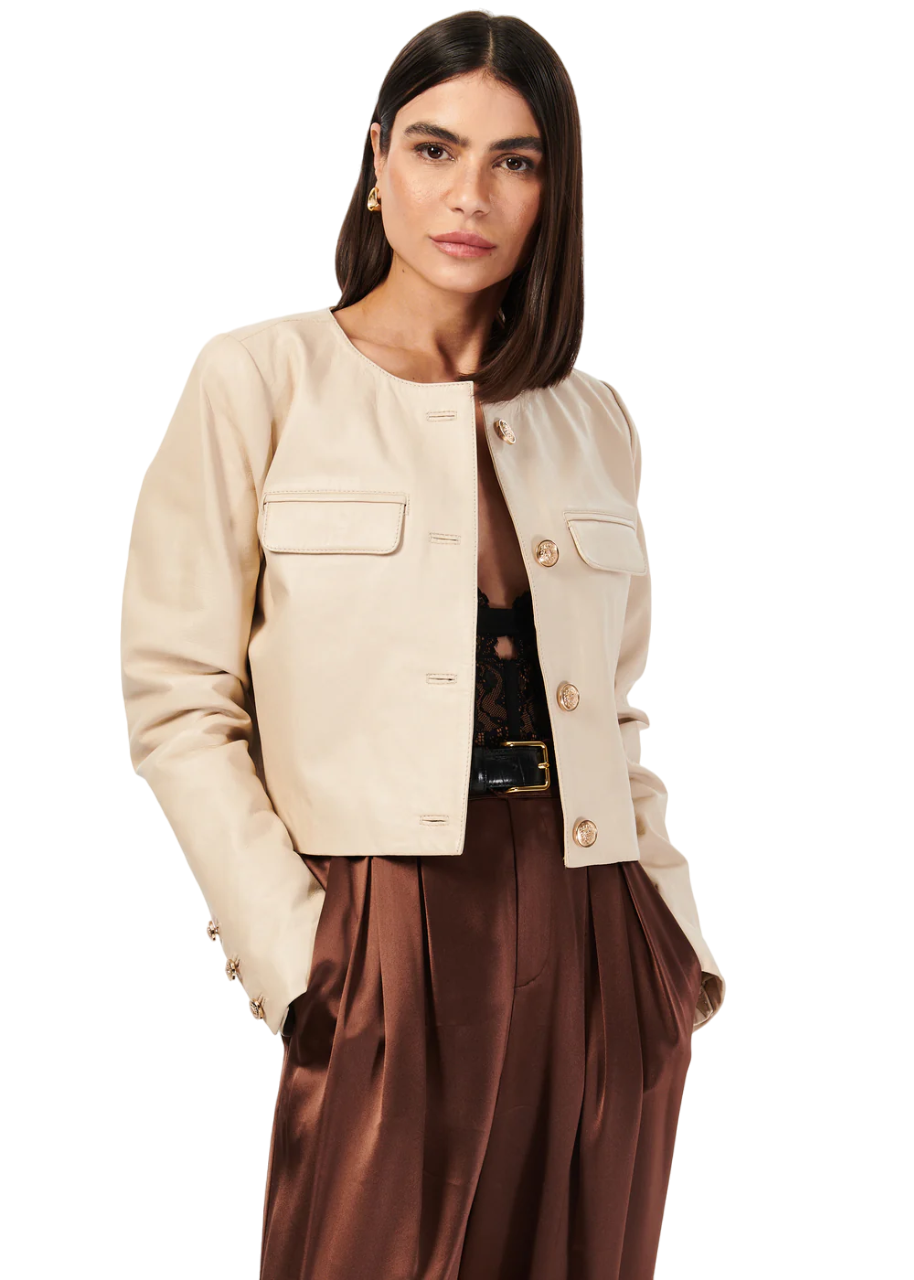Ludmilla Leather Jacket - Scallop
