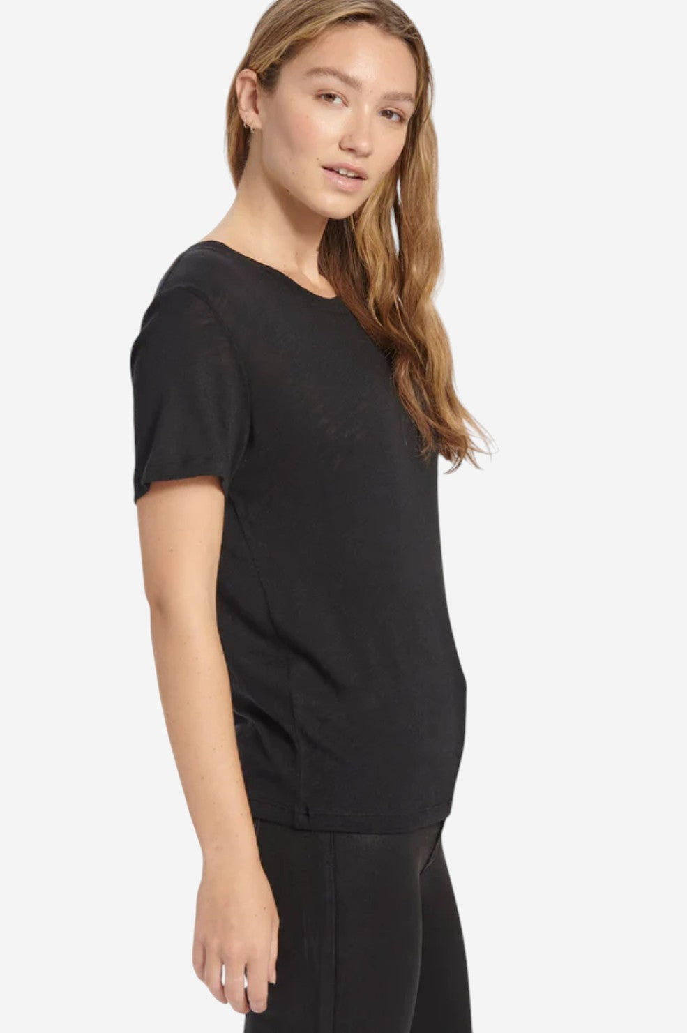 Zoe Slub Crew Neck Tee - Black