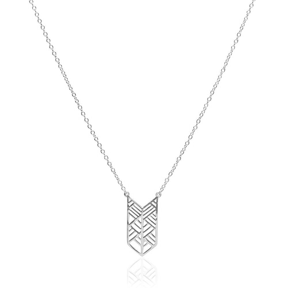Chevron Layering Silver Necklace