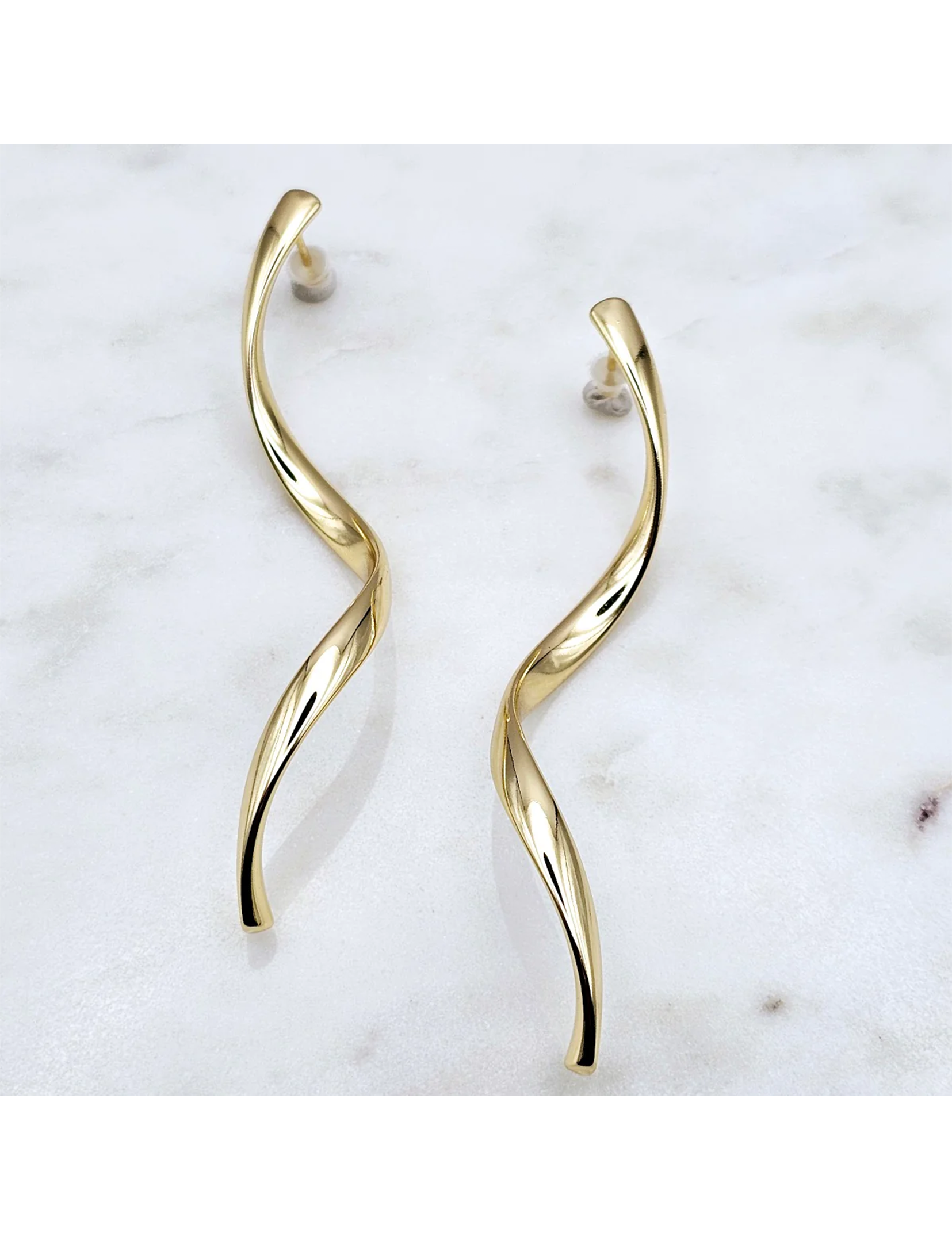 Swirl Earrings, Gold