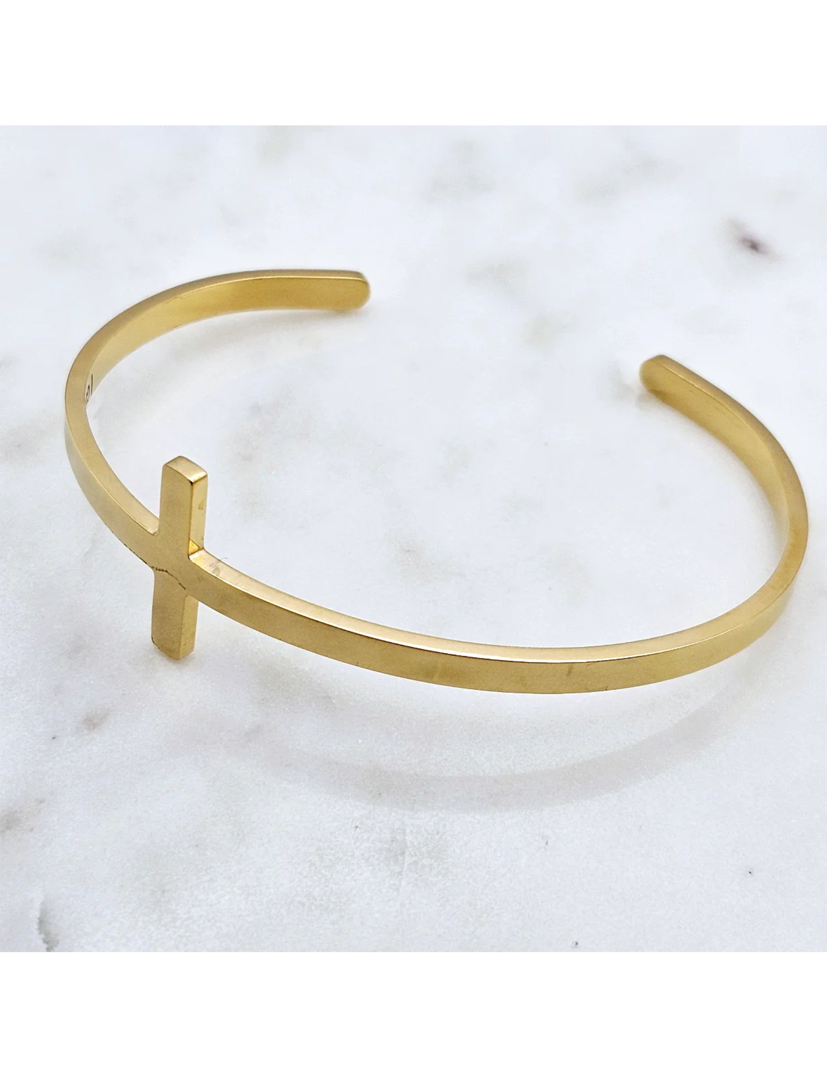 Faith Cross Cuff Bracelet, Gold