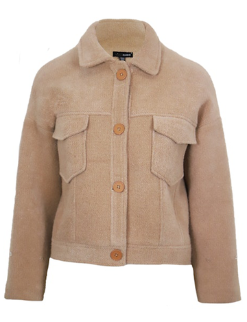 Miranda Fuzzy Jacket, Beige