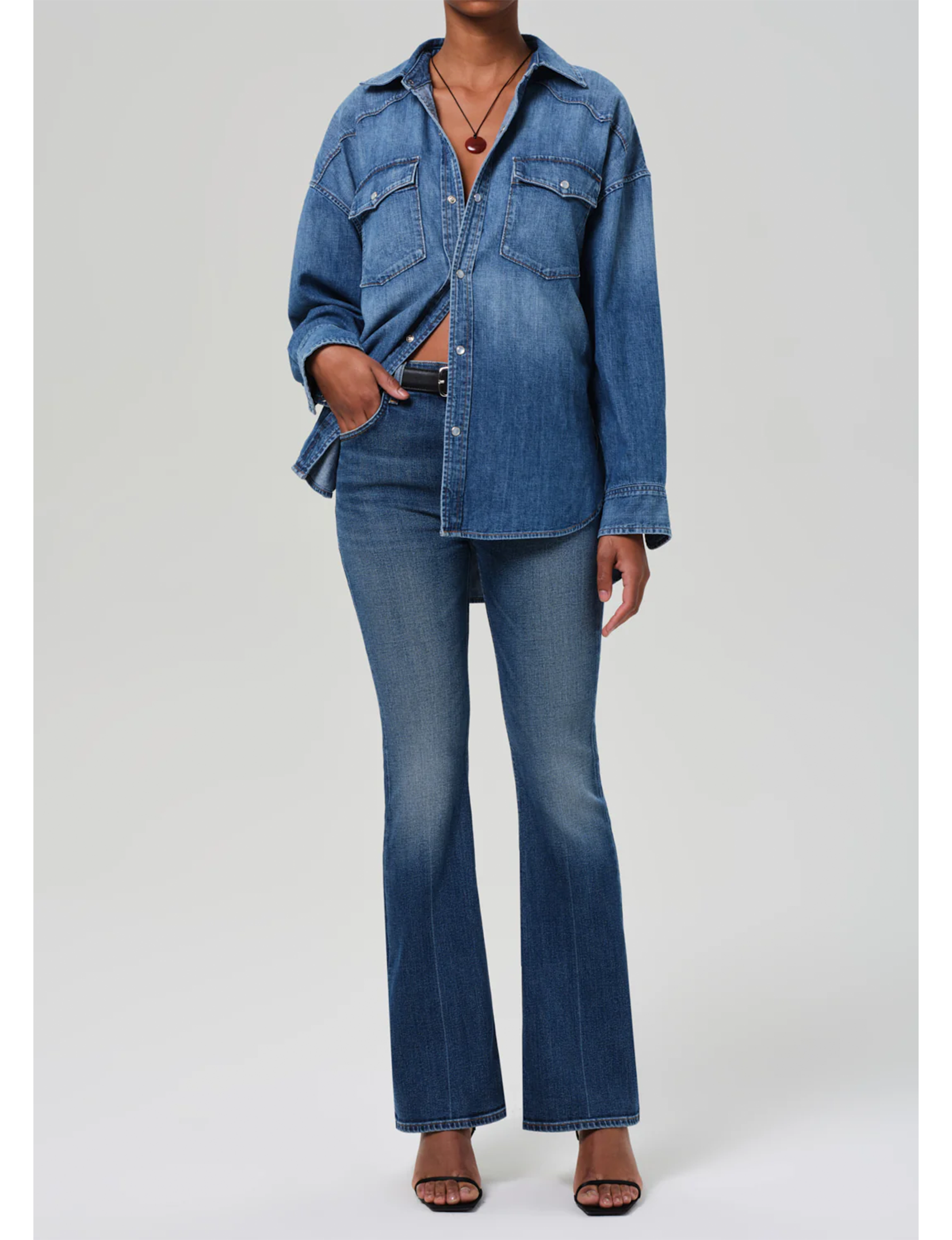 Lilah High Rise Long Bootcut, Abalone