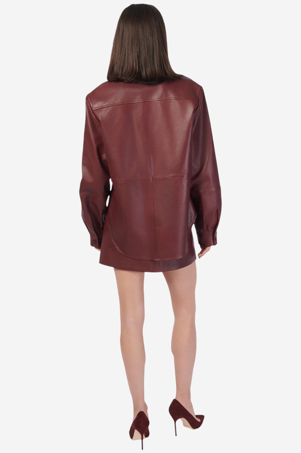 Wendell Genuine Leather Shirt Jacket - Syrah