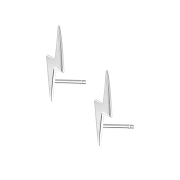 Lighting Bolt Silver Stud Earring