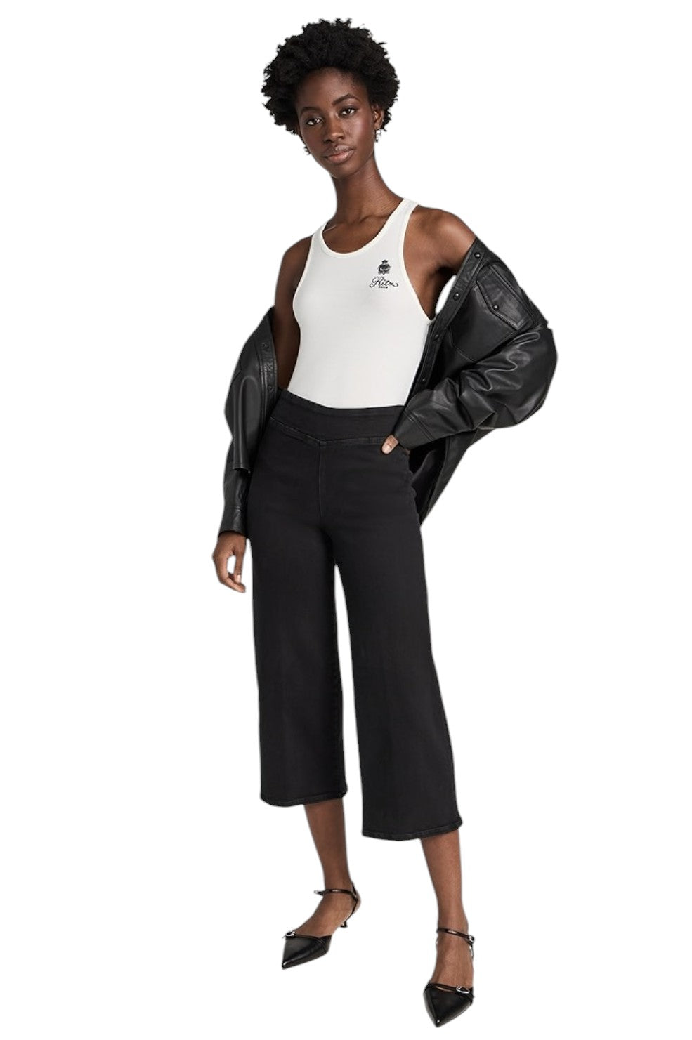 Jetset Wide Leg Crop - Sheen Noir