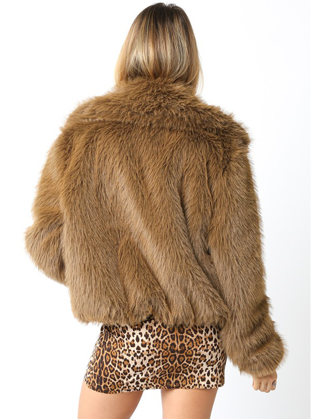 Audrey Faux Fur Jacket, Brown