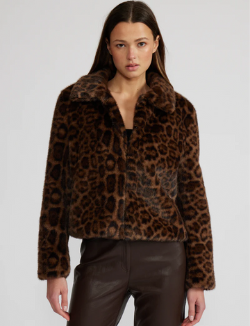 Bambi Faux Fur Jacket, Leopard