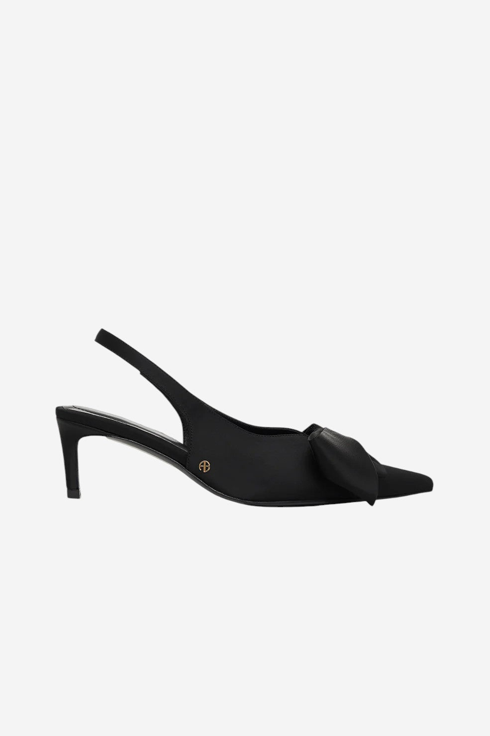 Nina Heels With Bow - Black Satin