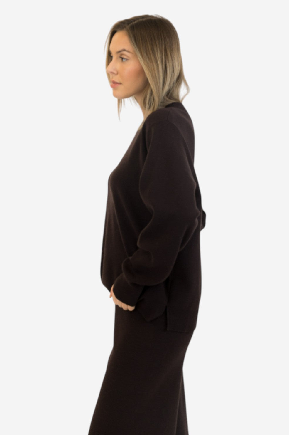 Claret Crewneck Pullover - Chocolate Brown