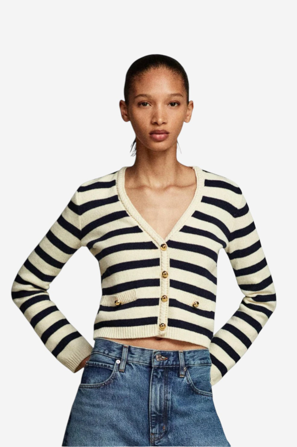 The Harbor Cardigan - Navy Multi