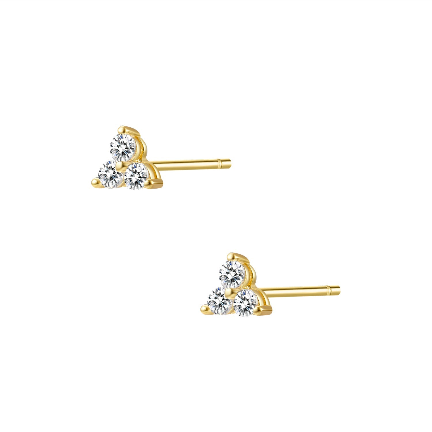 CZ Lotus Stud Earrings