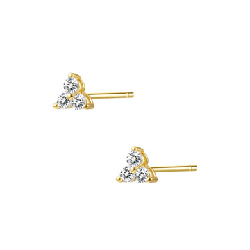 CZ Lotus Stud Earrings