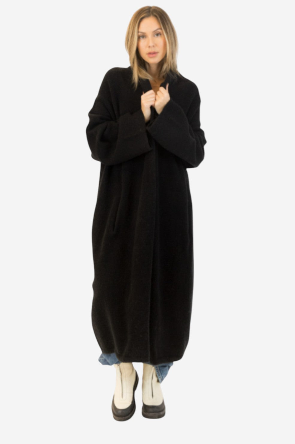 Hugh Shawl Collar Coat - Black