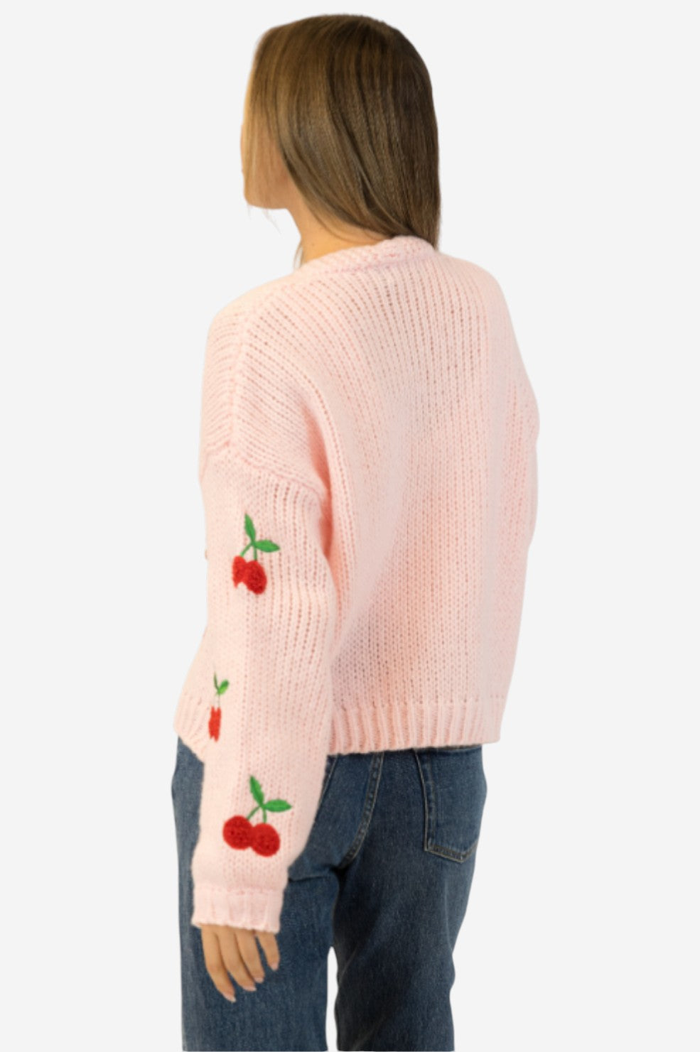 Lexi Cardigan - Pink/Red Cherries