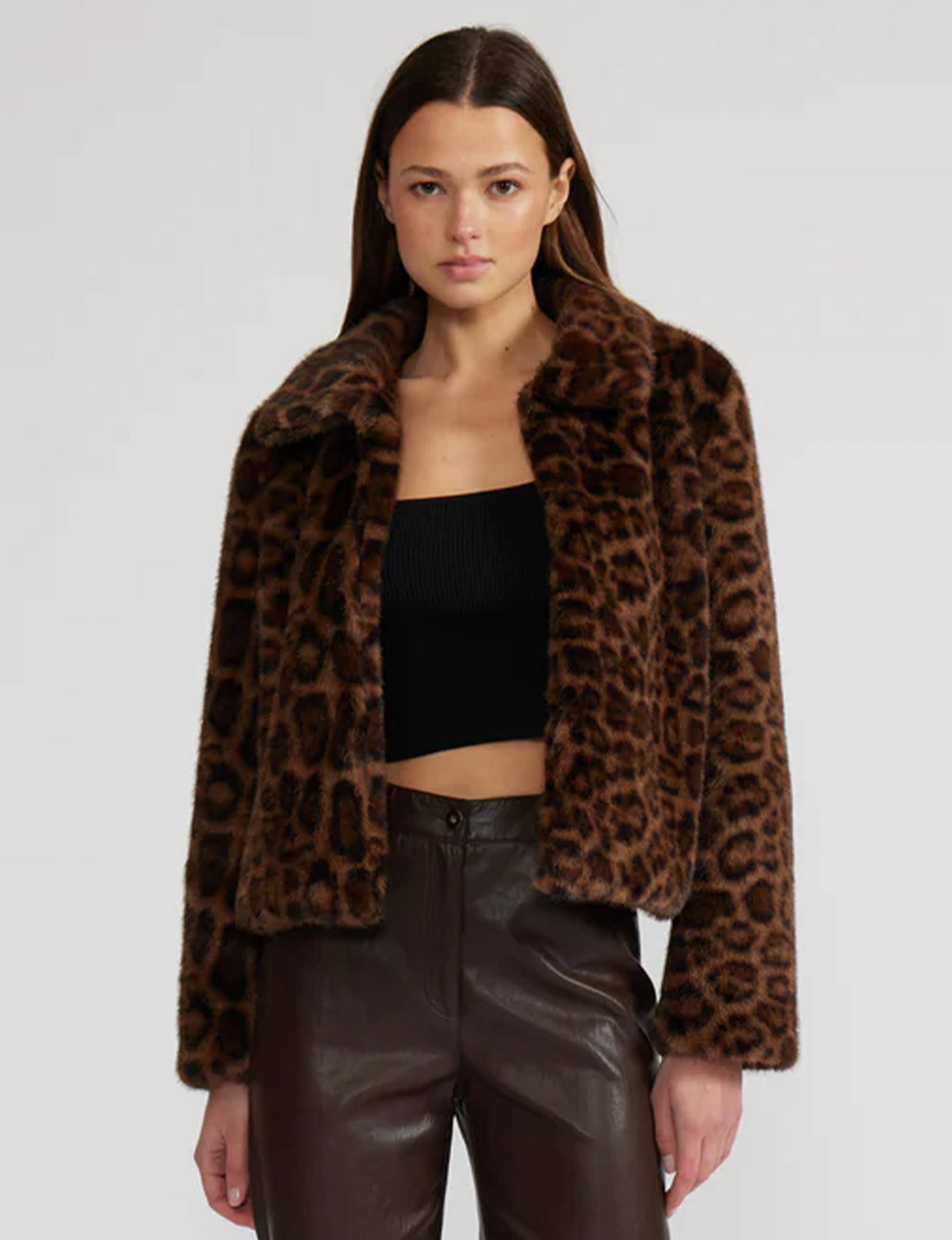 Bambi Faux Fur Jacket, Leopard