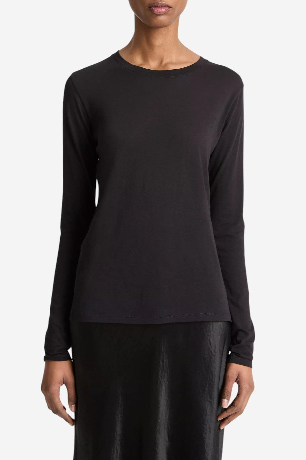 Essential Long Sleeve Crew Neck T-Shirt - Black