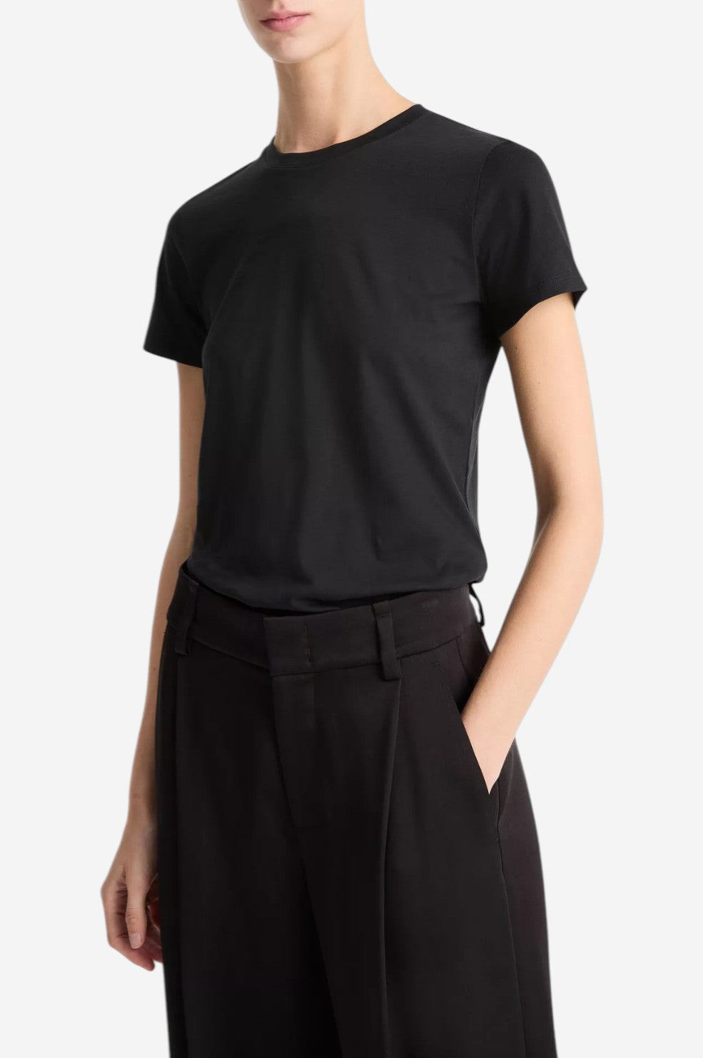 Essential Pima Cotton Crew Neck T-Shirt - Black