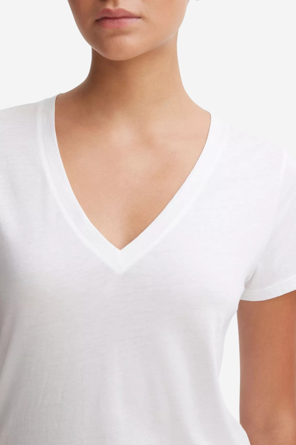 Essential Pima Cotton V-Neck T-Shirt - Optic White