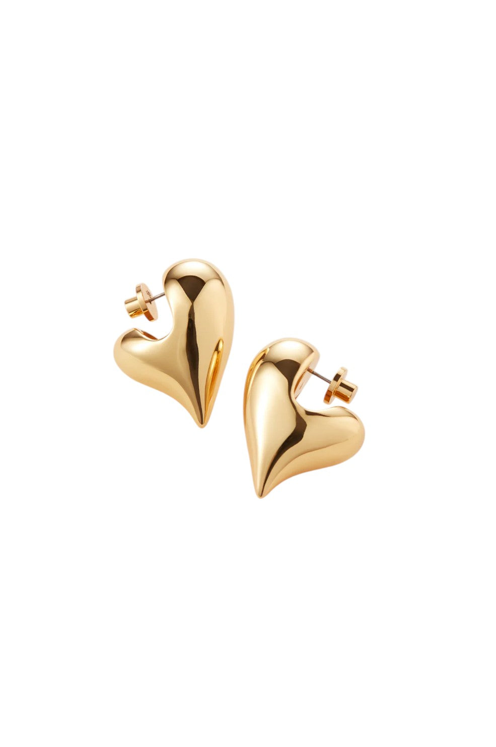 Art Heart Puff Earrings - Gold