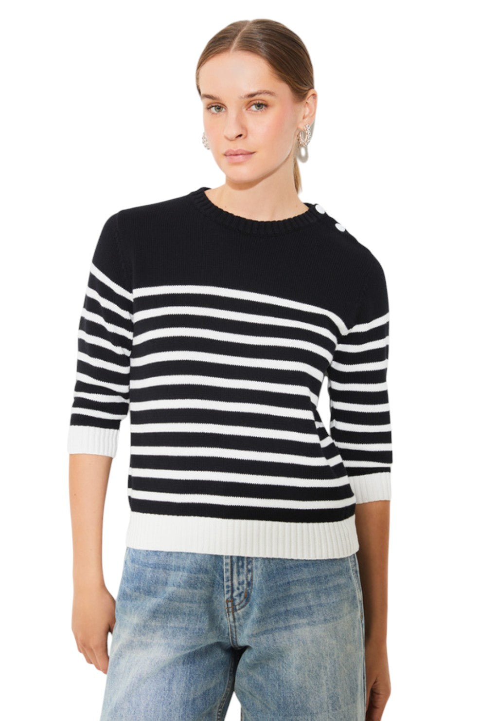 Peroza Striped Jumper - Black And White