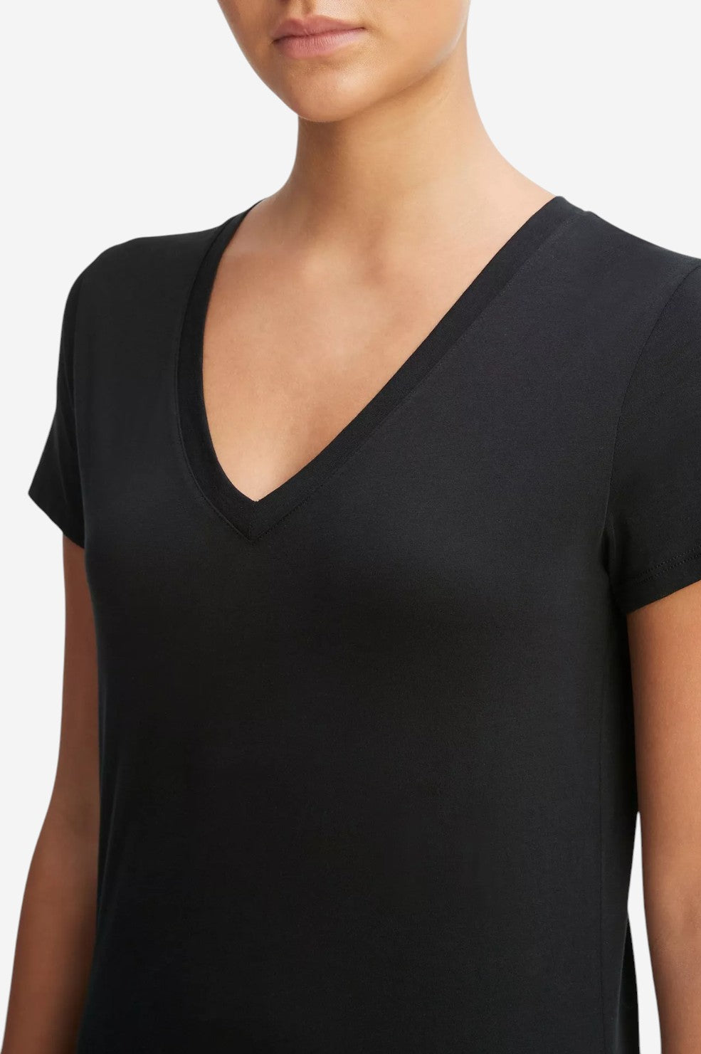 Essential Pima Cotton V-Neck T-Shirt - Black