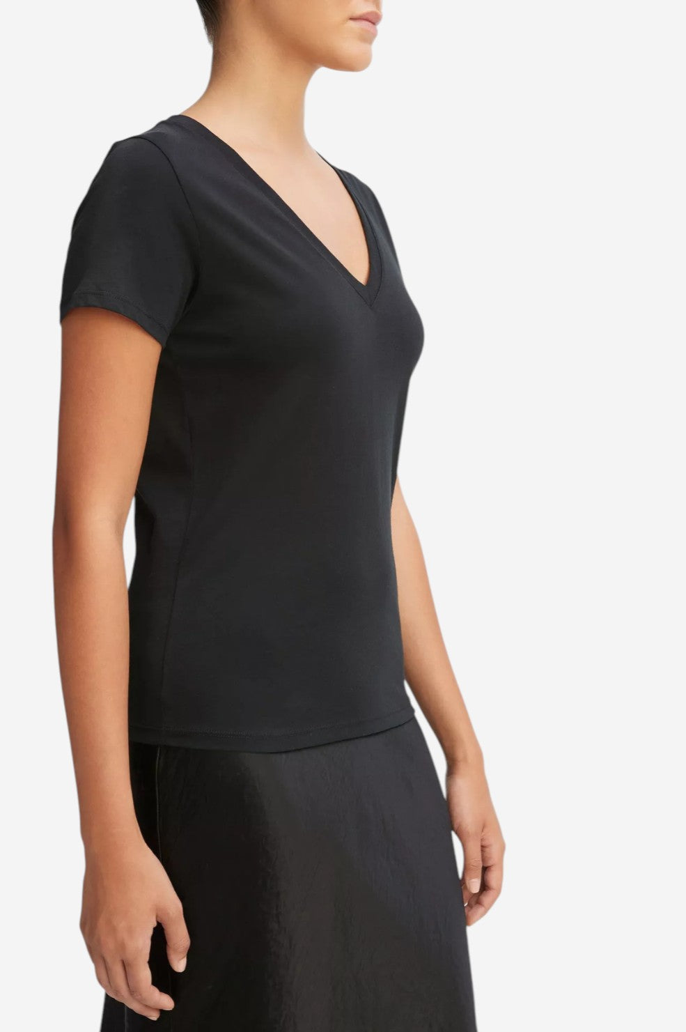 Essential Pima Cotton V-Neck T-Shirt - Black