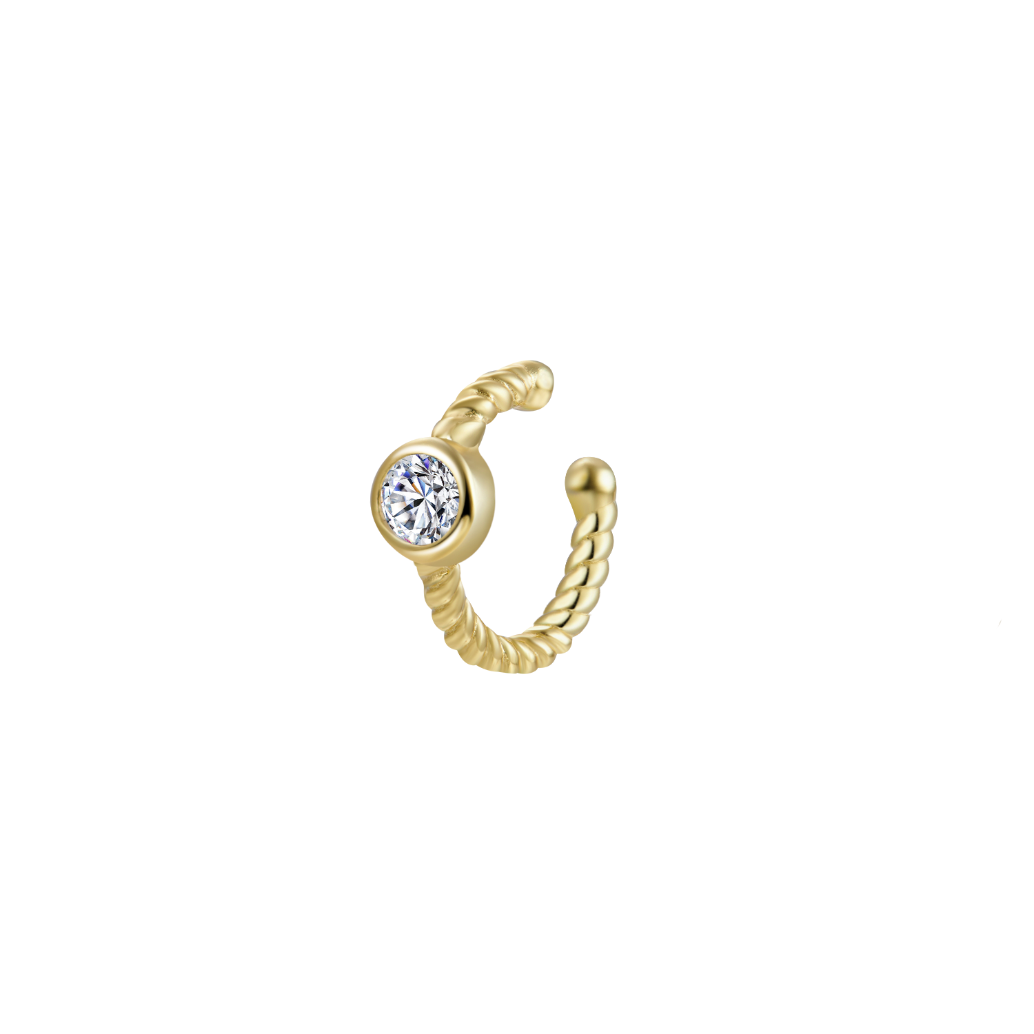 CZ Beaded Cuff Earring