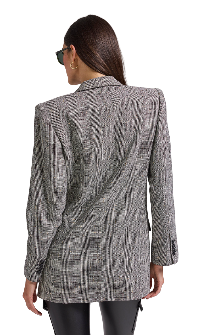 Penelope Plaid Blazer - Black/Grey