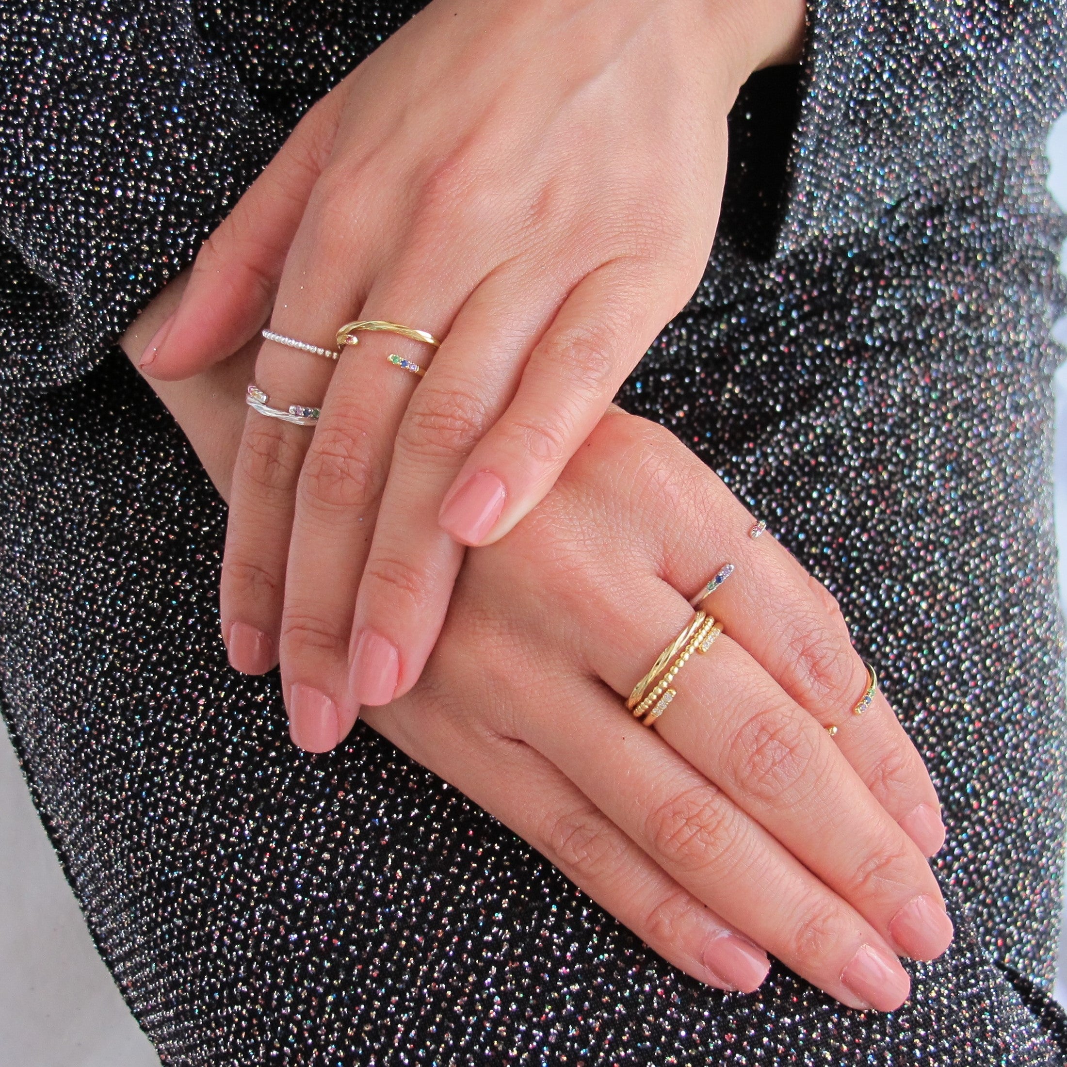 Rainbow Open Silver Ring