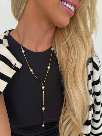 Margaret Pearl Y Necklace