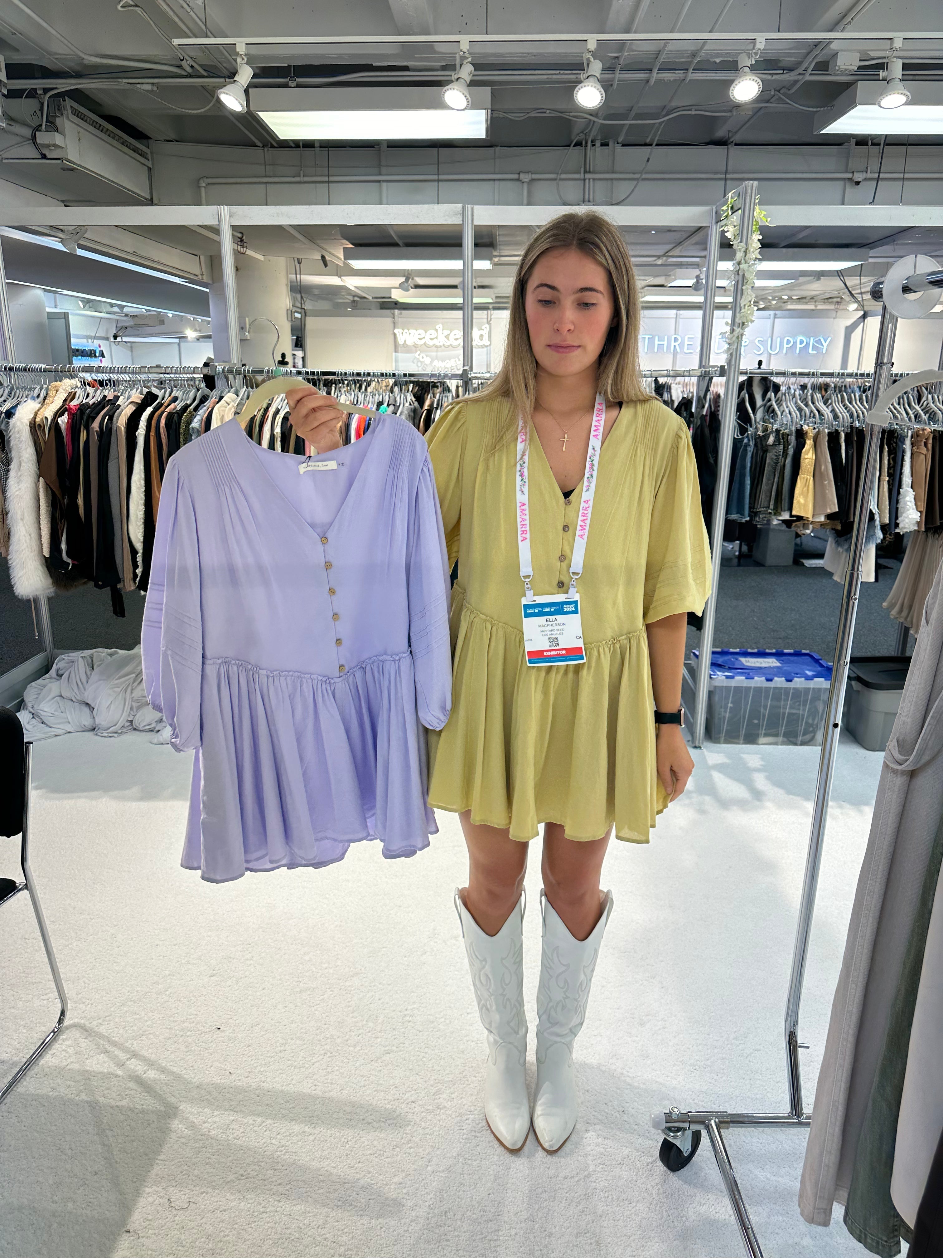 Yellow Button Down Flowy Dress