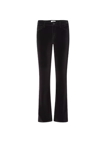 Le Crop Mini Boot Velveteen - Black