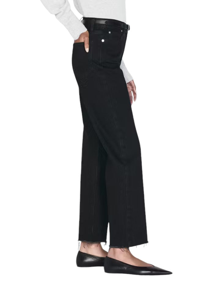 Le Jane Crop Raw Fray - Black