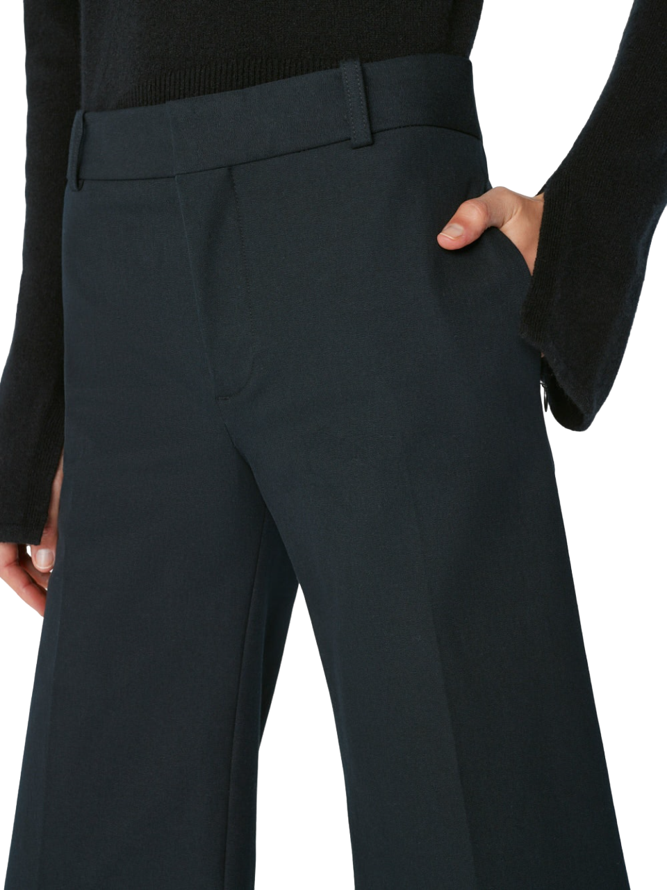 Le Cropped Palazzo Trouser - Noir