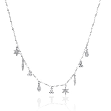 Boho Multi-Charm Silver Necklace
