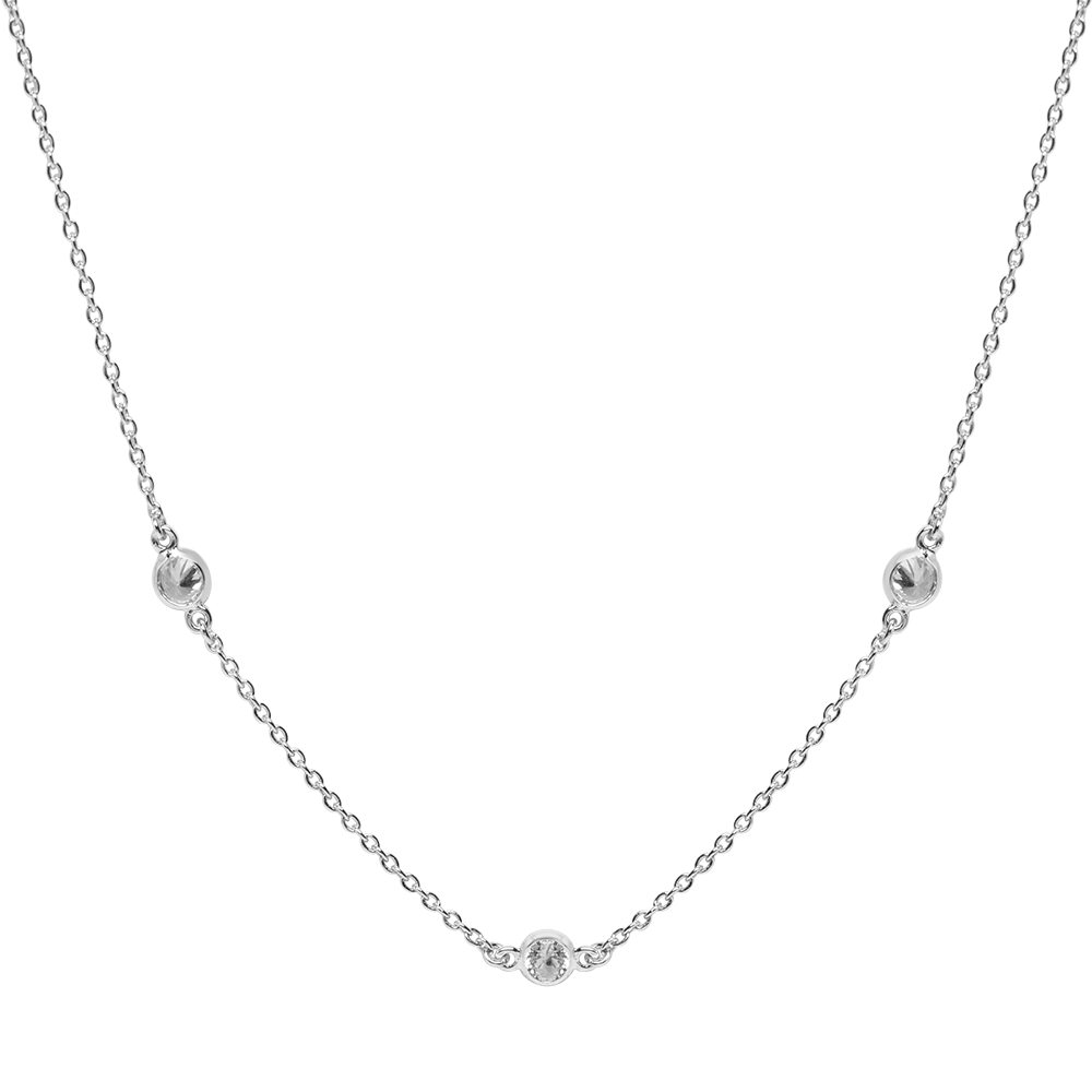 Trio Drop Zirconia Necklace