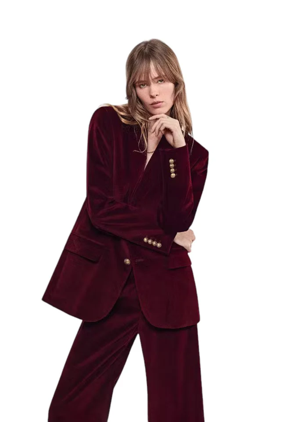 Everyday Velvet Blazer - Wine