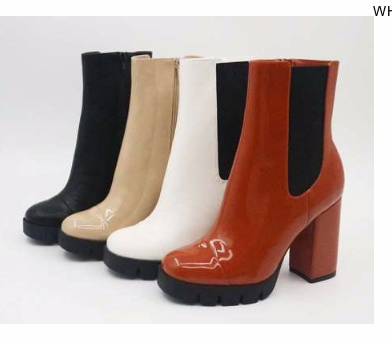 White High Heel Chelsea Booties