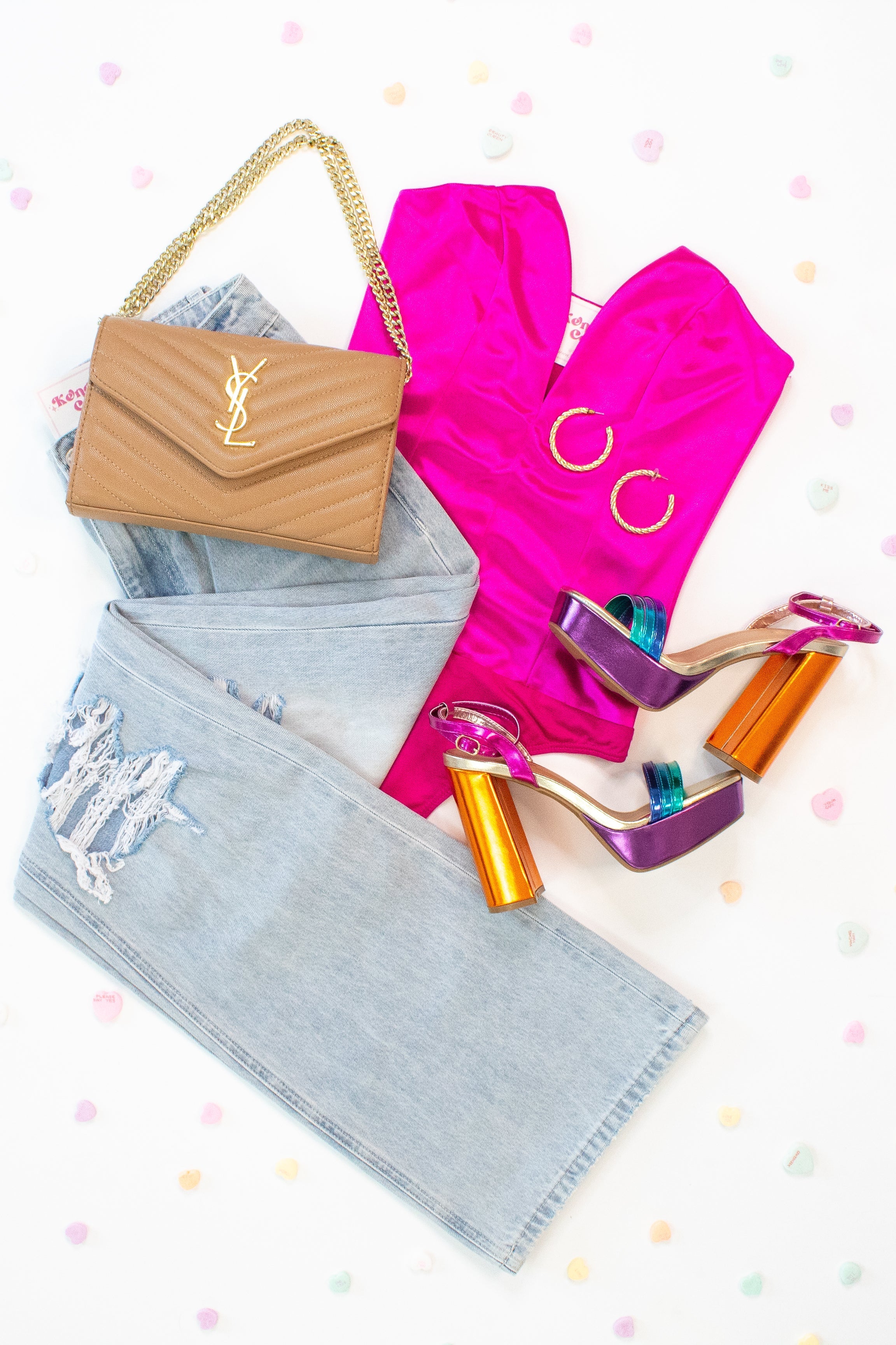 Stunning Rainbow Metallic Strappy Platform Heel