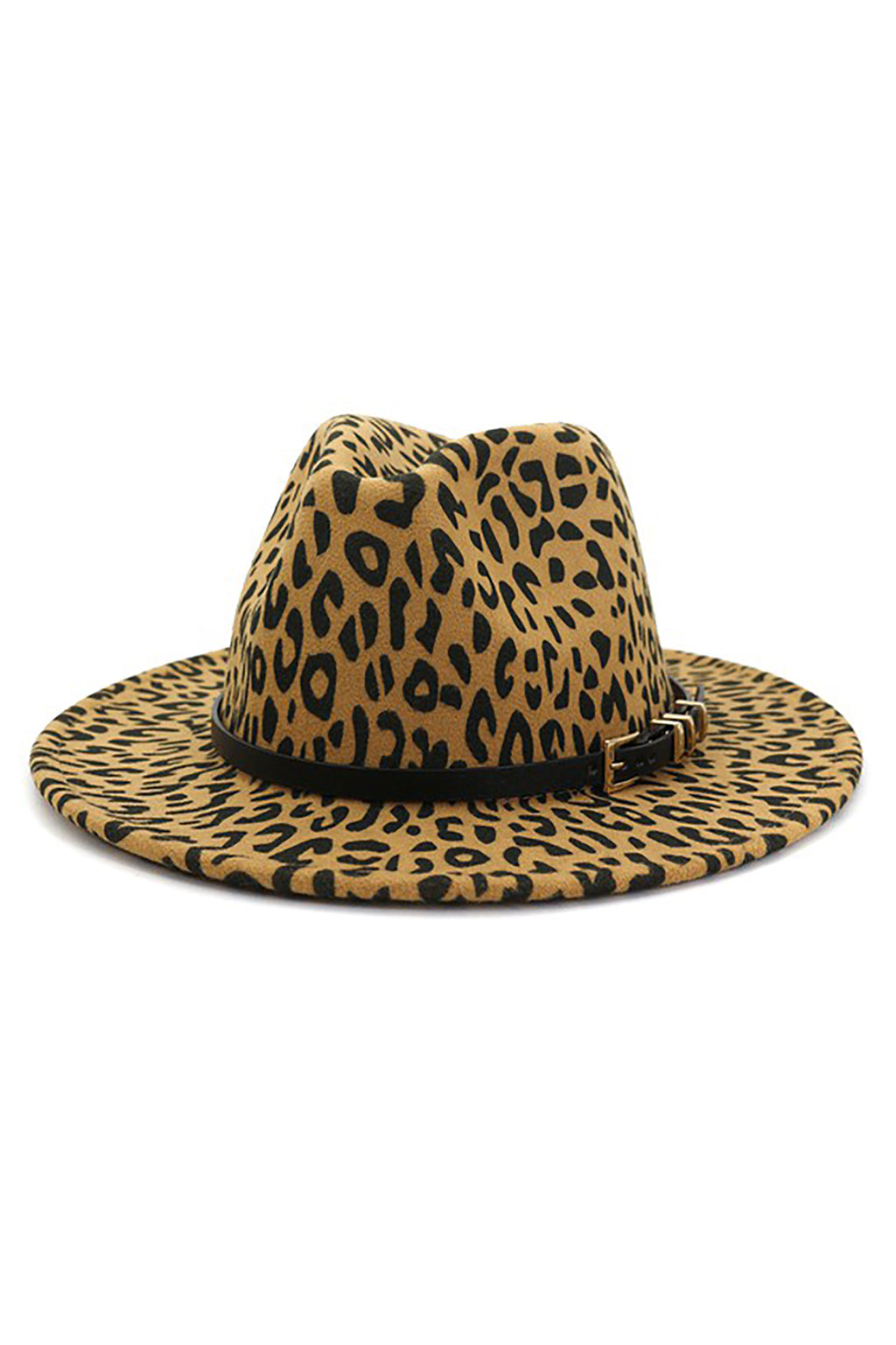 Tan Leopard Print Panama Hat