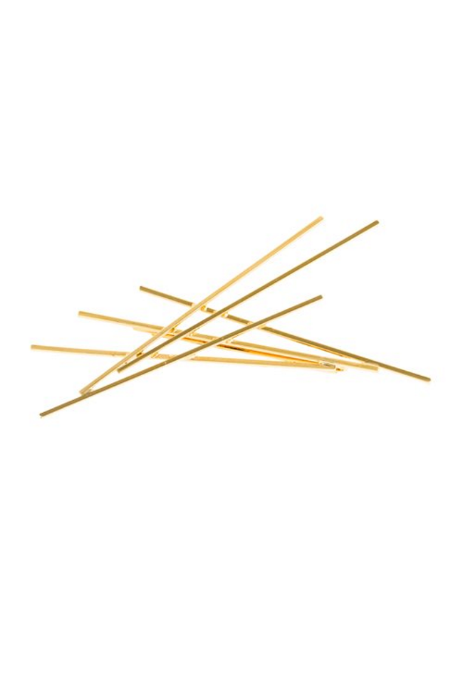 Cross Hatch Bobbi Pin - Gold