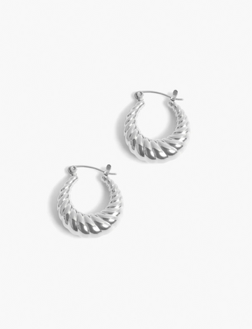 Halle Hoops 1", Silver