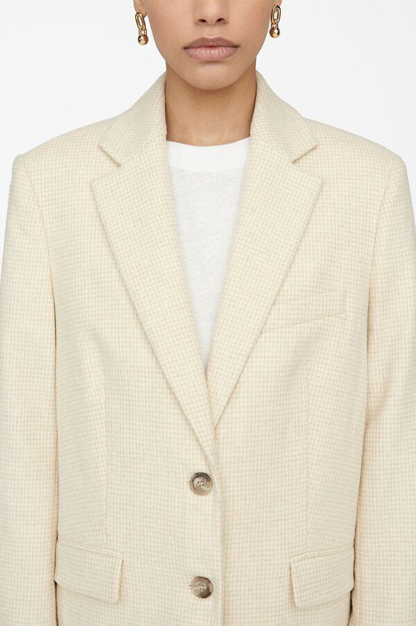 Sonora Blazer - Buttercream Houndstooth