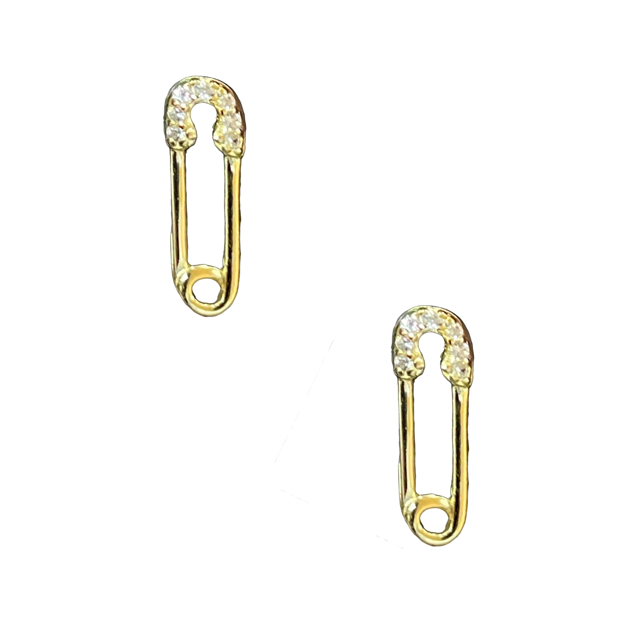 Mini Safety Pin Earrings - Gold